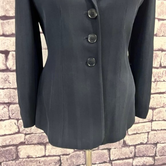Ann Taylor Navy 3 Button Long Sleeve Fully Lined Jacket Size 4P - Picture 3 of 9